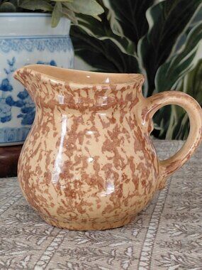 Pfaltzgraff Yellow Spongeware Creamer or Miniature Pitcher